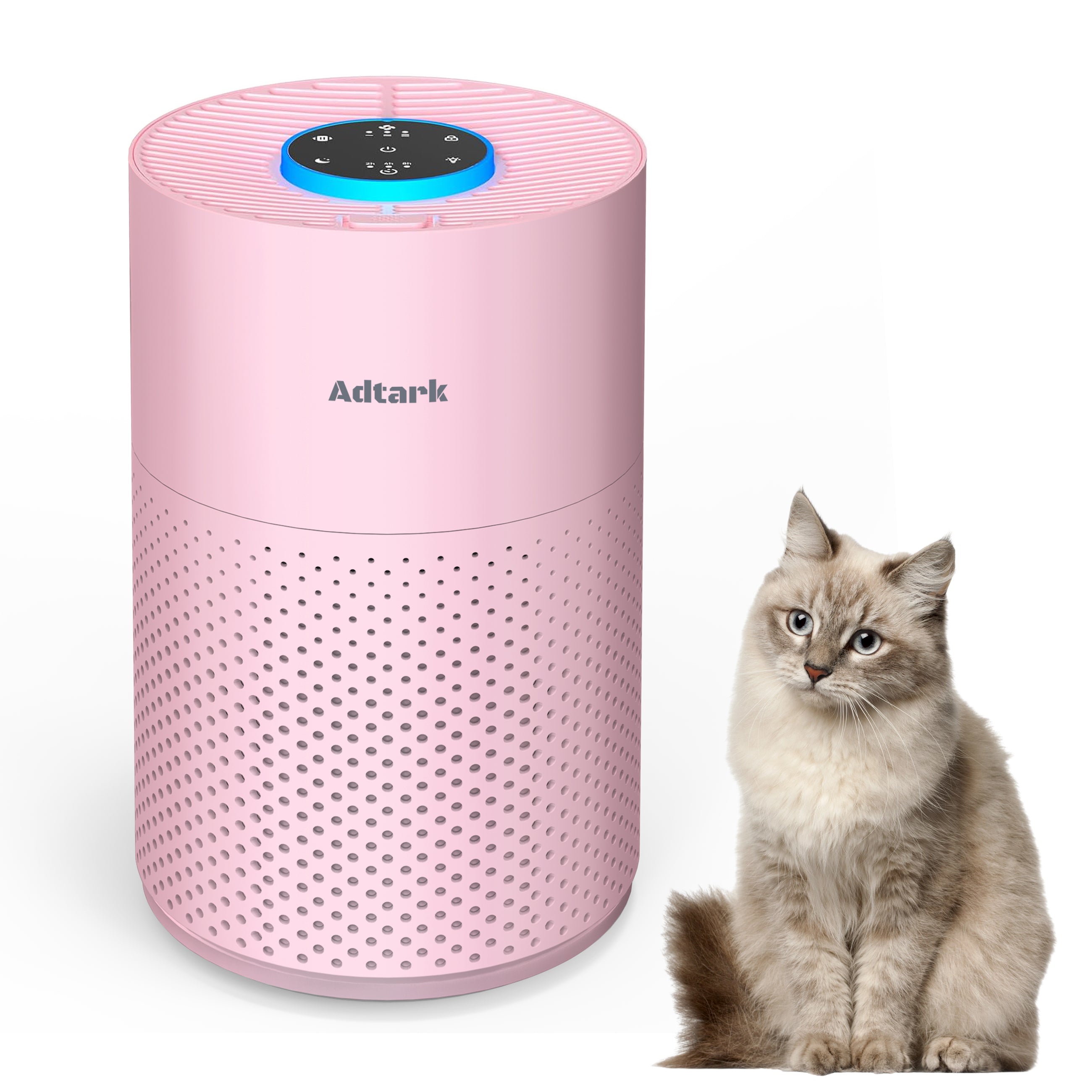 Adtark ZQA-4000C Air Purifier, Sleep Mode and Timer Function, High-Efficiency Purification, Suitable for Homes, Apartments, and RVs（Pink）
