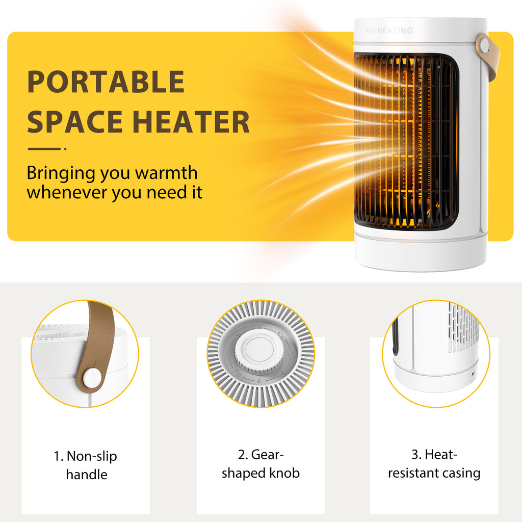 ADTARK 1500W Portable Indoor Heater, PTC Heating Technology with Thermostat, Overheat and Tip-Over Protection