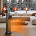 ADTARK Indoor Electric Heater, 1500W PTC Rapid Heating Electric Heater, Equipped with Remote Control, Ultra-Quiet Operation, Safe and Portable