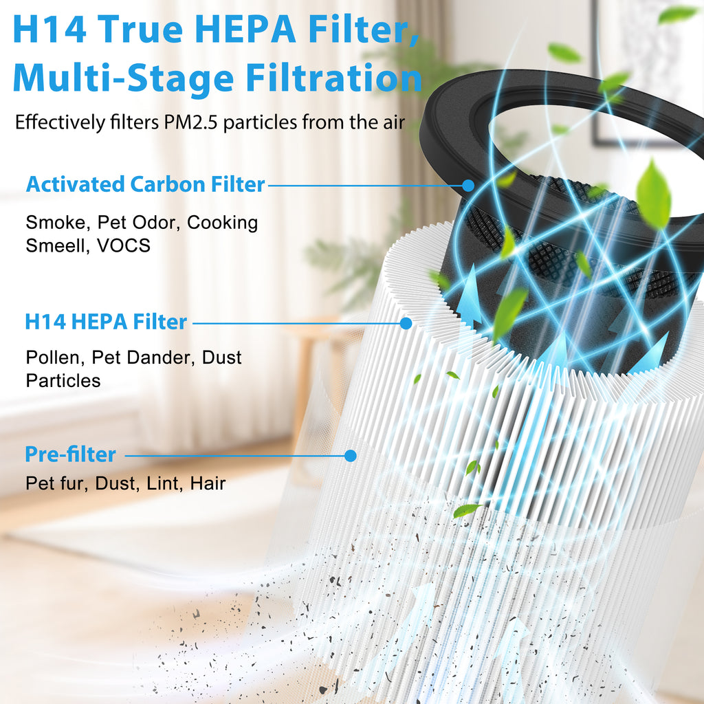 Adtark ZQA-4000C Air Purifier, Sleep Mode and Timer Function, High-Efficiency Purification, Suitable for Homes, Apartments, and RVs（Pink）