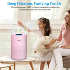 Adtark ZQA-4000C Air Purifier, Sleep Mode and Timer Function, High-Efficiency Purification, Suitable for Homes, Apartments, and RVs（Pink）
