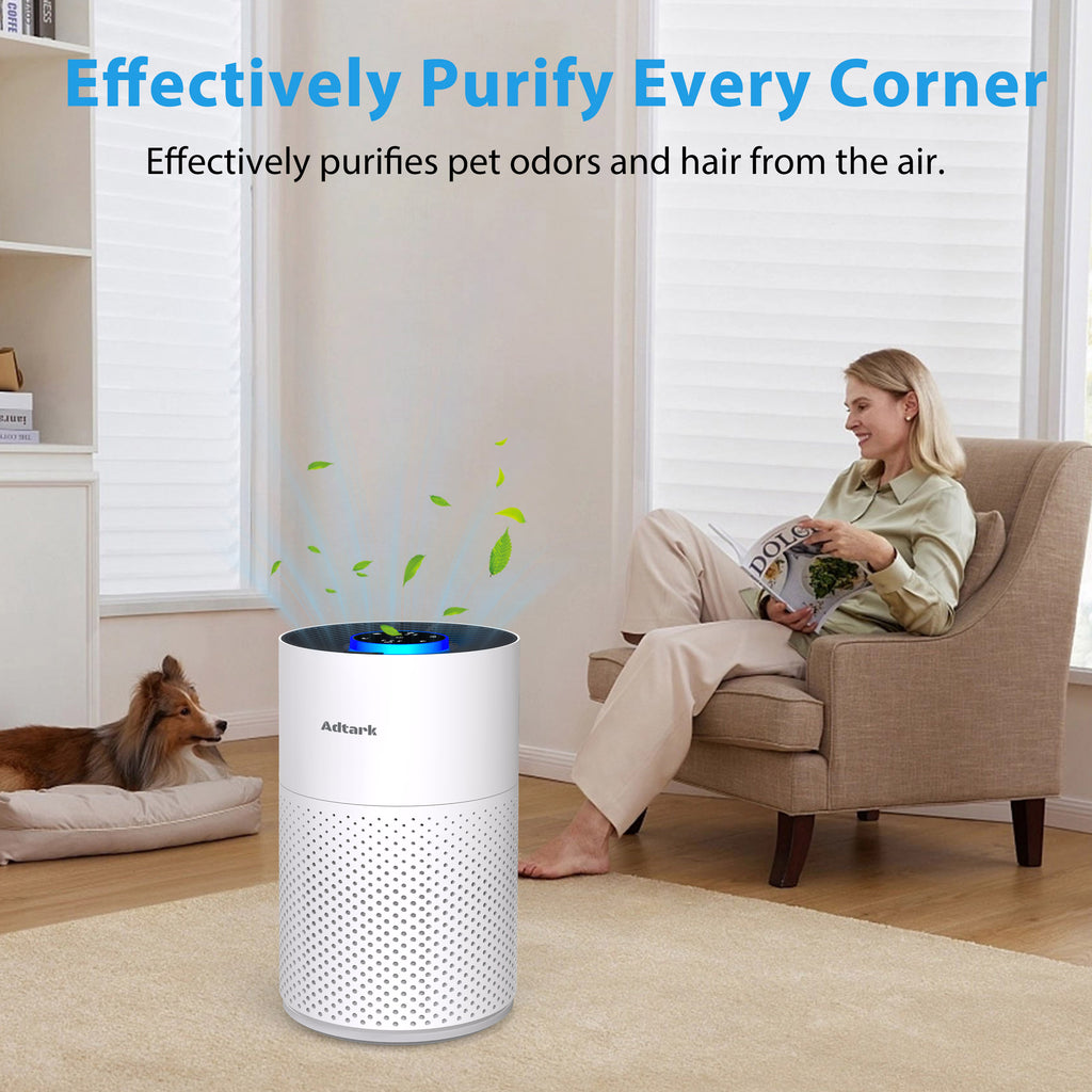 Adtark Air Purifier with H14 HEPA Filter - Best Desk Air Purifier for Home Office Pet Room  & RV