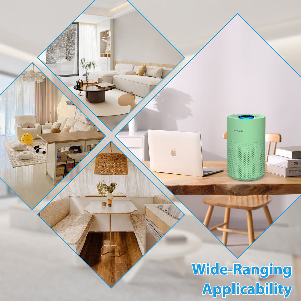Adtark ZQA-4000C Air Purifier, Pet Friendly, Purifies 1032 sq ft, H14 HEPA Filter, Suitable for Bedrooms, Living Rooms, Apartments, Offices(Green)